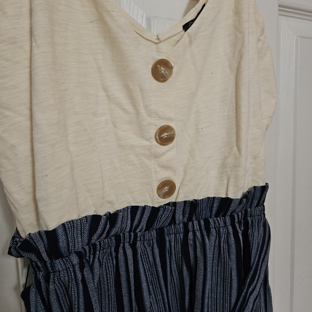 Lily Rose Button Front Paper Bag Jumpsuit - Picture 4 of 11